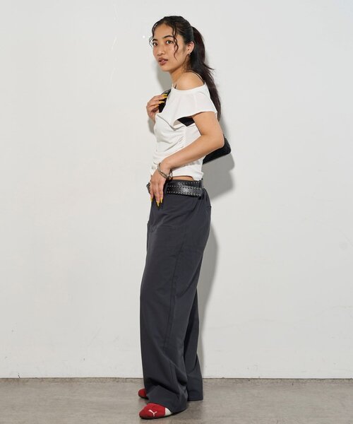 WHO'S WHO gallery（フーズフーギャラリー）の「【低身長・高身長対応/3サイズ】スラッシュポケットスラックス（スラックス・レディース・ネイビー/チャコールグレー/ブラック/ダークブラウン・SMALL/MEDIUM/LARGE）」の21枚目の写真