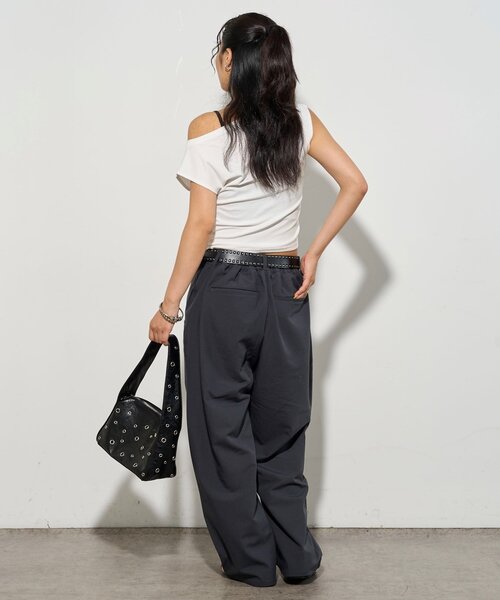 WHO'S WHO gallery（フーズフーギャラリー）の「【低身長・高身長対応/3サイズ】スラッシュポケットスラックス（スラックス・レディース・ネイビー/チャコールグレー/ブラック/ダークブラウン・SMALL/MEDIUM/LARGE）」の22枚目の写真