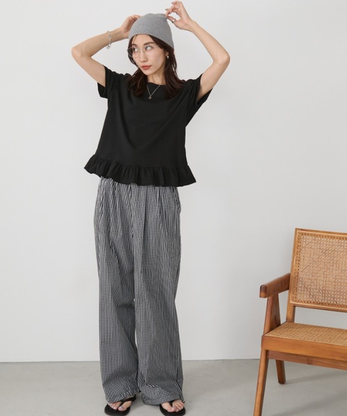 Auntie Rosa Holiday(アンティローザホリデー)の「裾フリルプルオーバー(Tシャツ/カットソー・レディース・グレー/ブラック/ホワイト・FREE)」の17枚目の写真