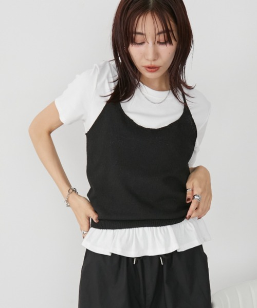 Auntie Rosa Holiday(アンティローザホリデー)の「裾フリルプルオーバー(Tシャツ/カットソー・レディース・グレー/ブラック/ホワイト・FREE)」の4枚目の写真