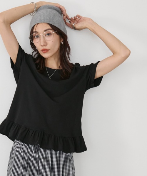 Auntie Rosa Holiday(アンティローザホリデー)の「裾フリルプルオーバー(Tシャツ/カットソー・レディース・グレー/ブラック/ホワイト・FREE)」の13枚目の写真