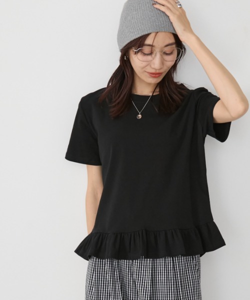 Auntie Rosa Holiday(アンティローザホリデー)の「裾フリルプルオーバー(Tシャツ/カットソー・レディース・グレー/ブラック/ホワイト・FREE)」の14枚目の写真