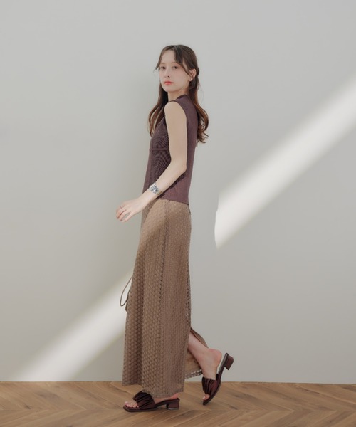 ECREL(エクレール)の「レースナロースカート(スカート・レディース・レッド/モカ/ブラック・FREE)」の11枚目の写真