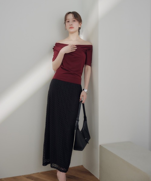 ECREL(エクレール)の「レースナロースカート(スカート・レディース・レッド/モカ/ブラック・FREE)」の14枚目の写真