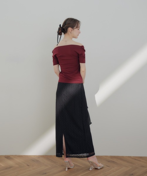 ECREL(エクレール)の「レースナロースカート(スカート・レディース・レッド/モカ/ブラック・FREE)」の20枚目の写真