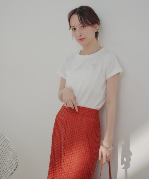 ECREL(エクレール)の「レースナロースカート(スカート・レディース・レッド/モカ/ブラック・FREE)」の22枚目の写真