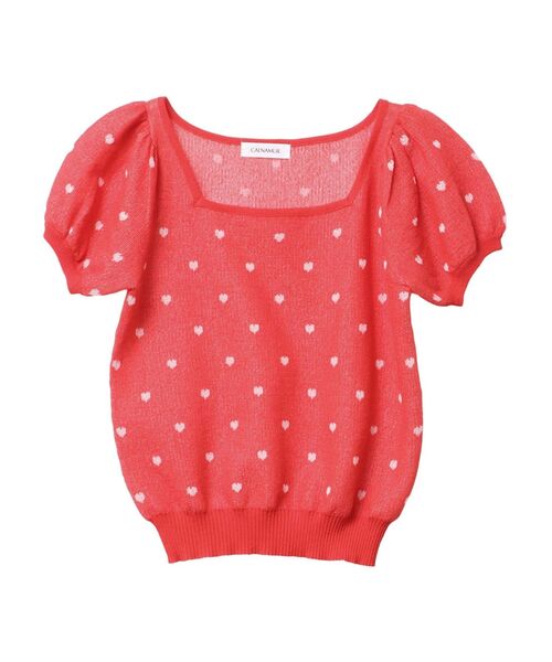CALNAMUR（カルナムール）の「ハートジャガードコンパクトニット（Tシャツ/カットソー・レディース・レッド/グレー/ブラック・FREE）」の3枚目の写真