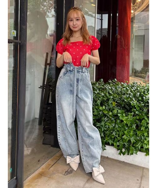 CALNAMUR(カルナムール)の「ハートジャガードコンパクトニット(Tシャツ/カットソー・レディース・レッド/グレー/ブラック・FREE)」の10枚目の写真