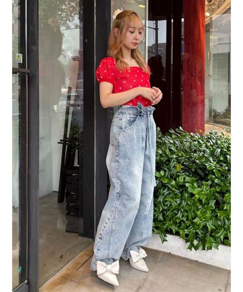 CALNAMUR(カルナムール)の「ハートジャガードコンパクトニット(Tシャツ/カットソー・レディース・レッド/グレー/ブラック・FREE)」の9枚目の写真