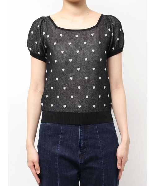 CALNAMUR(カルナムール)の「ハートジャガードコンパクトニット(Tシャツ/カットソー・レディース・レッド/グレー/ブラック・FREE)」の7枚目の写真