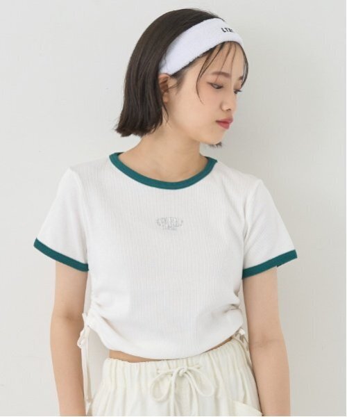 LOVETOXIC(ラブトキシック)の「【接触冷感/ひんやり】ドロストテレコTシャツ(Tシャツ/カットソー・キッズ・ブラック/オフホワイト/グリーン・M:150cm/L:160cm/S:140cm/130cm)」の3枚目の写真