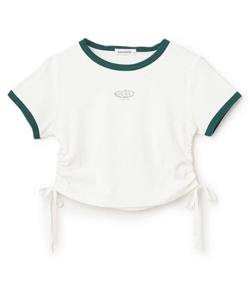LOVETOXIC(ラブトキシック)の「【接触冷感/ひんやり】ドロストテレコTシャツ(Tシャツ/カットソー・キッズ・ブラック/オフホワイト/グリーン・M:150cm/L:160cm/S:140cm/130cm)」の6枚目の写真