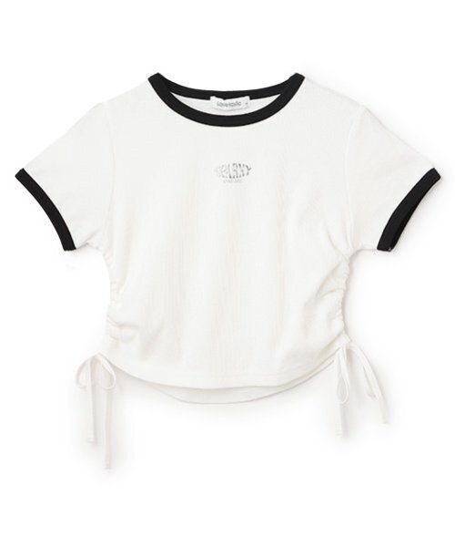 LOVETOXIC(ラブトキシック)の「【接触冷感/ひんやり】ドロストテレコTシャツ(Tシャツ/カットソー・キッズ・ブラック/オフホワイト/グリーン・M:150cm/L:160cm/S:140cm/130cm)」の7枚目の写真