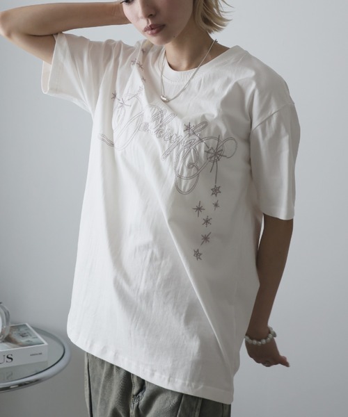 Ulysses（ユリシス）の「エンブロイダリーロゴデザインＴシャツ（Tシャツ/カットソー・レディース・ホワイト・L/M）」の9枚目の写真