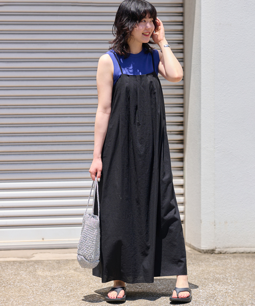 JOURNAL STANDARD relume（ジャーナルスタンダード　レリューム）の「【手洗い可能】着回し力抜群◎リネンコットンタックキャミワンピース（ワンピース・レディース・ブラウン/ブラック・FREE）」の7枚目の写真