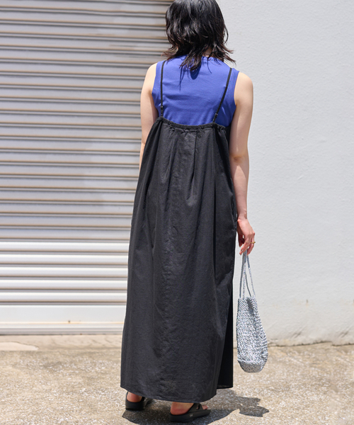 JOURNAL STANDARD relume（ジャーナルスタンダード　レリューム）の「【手洗い可能】着回し力抜群◎リネンコットンタックキャミワンピース（ワンピース・レディース・ブラウン/ブラック・FREE）」の10枚目の写真