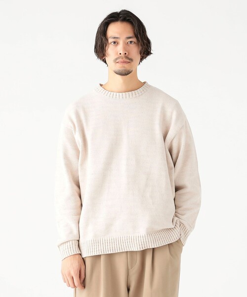 B:MING by BEAMS(ビーミングバイビームス)の「7ゲージ モールグラデーション クルー ニット(ユニセックス)(ニット/セーター・メンズ・ブラック/ホワイト系その他5・L/M/S/XL)」の2枚目の写真