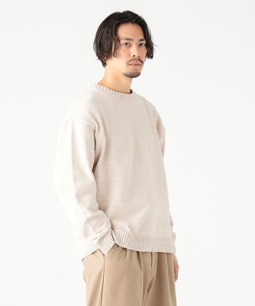 B:MING by BEAMS(ビーミングバイビームス)の「7ゲージ モールグラデーション クルー ニット(ユニセックス)(ニット/セーター・メンズ・ブラック/ホワイト系その他5・L/M/S/XL)」の4枚目の写真