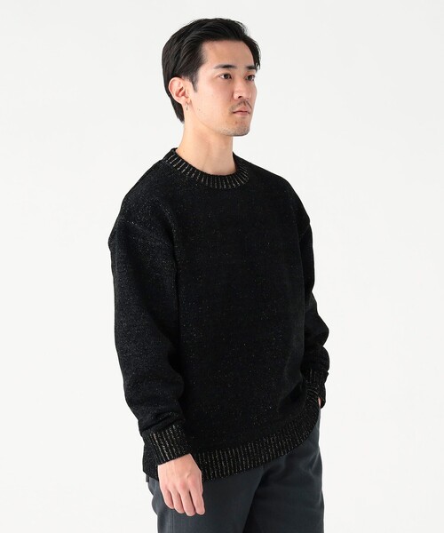 B:MING by BEAMS(ビーミングバイビームス)の「7ゲージ モールグラデーション クルー ニット(ユニセックス)(ニット/セーター・メンズ・ブラック/ホワイト系その他5・L/M/S/XL)」の6枚目の写真