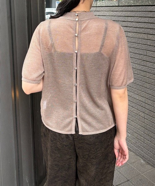 &g'aime(アンジェム)の「【&g'aime】バックデザインニット Back Design Knit(ニット/セーター・レディース・ブラック/キナリ/モカ・FREE)」の7枚目の写真