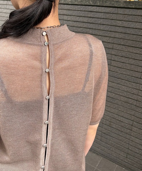 &g'aime(アンジェム)の「【&g'aime】バックデザインニット Back Design Knit(ニット/セーター・レディース・ブラック/キナリ/モカ・FREE)」の6枚目の写真