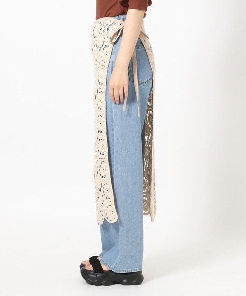 mysty woman(ミスティウーマン)の「クロシェラップオーバースカート 577947(スカート・レディース・ホワイト系その他/オフホワイト・FREE)」の7枚目の写真