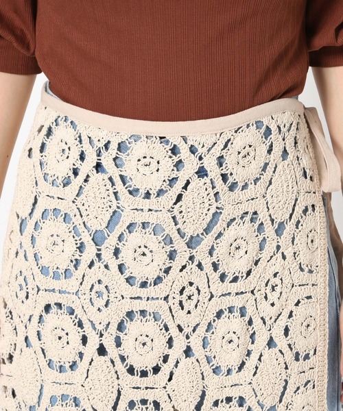 mysty woman(ミスティウーマン)の「クロシェラップオーバースカート 577947(スカート・レディース・ホワイト系その他/オフホワイト・FREE)」の9枚目の写真