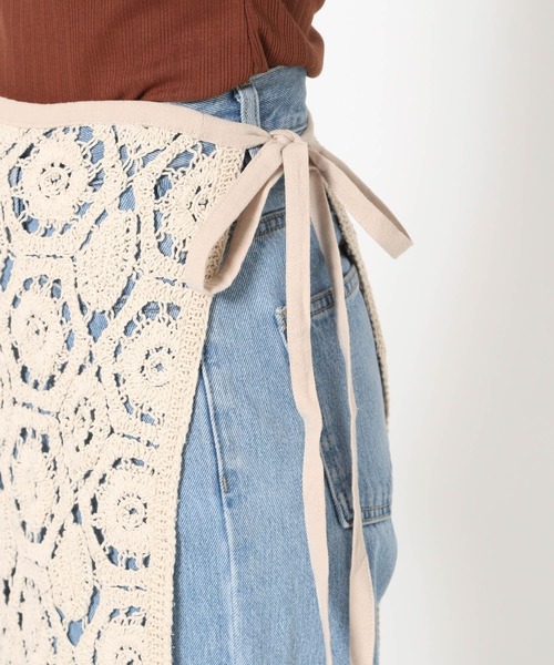 mysty woman(ミスティウーマン)の「クロシェラップオーバースカート 577947(スカート・レディース・ホワイト系その他/オフホワイト・FREE)」の10枚目の写真