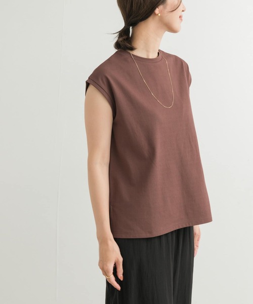 URBAN RESEARCH DOORS(アーバンリサーチドアーズ)の「『接触冷感/UVカット』ドライカノコフレンチプルオーバー(Tシャツ/カットソー・レディース・イエロー/ブラウン/オフホワイト/ライトブルー・MEDIUM)」の3枚目の写真