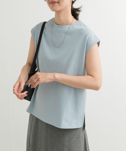 URBAN RESEARCH DOORS(アーバンリサーチドアーズ)の「『接触冷感/UVカット』ドライカノコフレンチプルオーバー(Tシャツ/カットソー・レディース・イエロー/ブラウン/オフホワイト/ライトブルー・MEDIUM)」の1枚目の写真