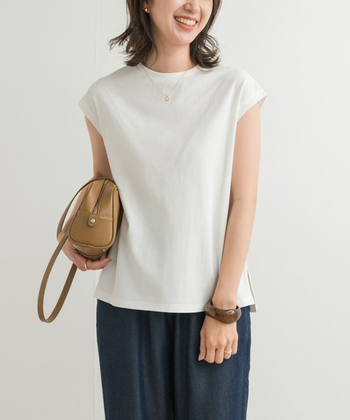 URBAN RESEARCH DOORS(アーバンリサーチドアーズ)の「『接触冷感/UVカット』ドライカノコフレンチプルオーバー(Tシャツ/カットソー・レディース・イエロー/ブラウン/オフホワイト/ライトブルー・MEDIUM)」の13枚目の写真