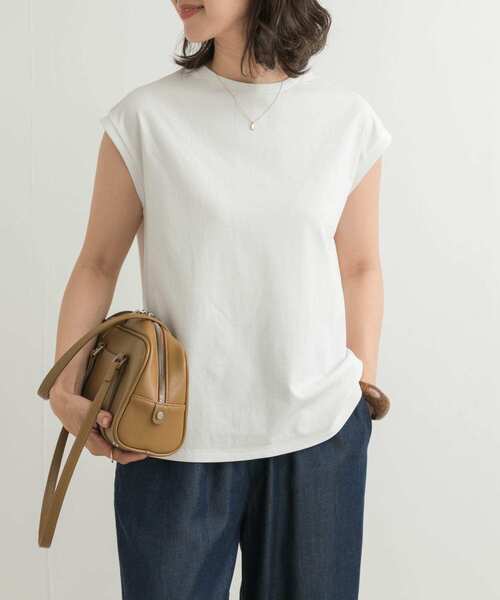 URBAN RESEARCH DOORS(アーバンリサーチドアーズ)の「『接触冷感/UVカット』ドライカノコフレンチプルオーバー(Tシャツ/カットソー・レディース・イエロー/ブラウン/オフホワイト/ライトブルー・MEDIUM)」の14枚目の写真