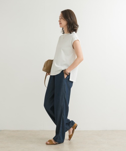 URBAN RESEARCH DOORS(アーバンリサーチドアーズ)の「『接触冷感/UVカット』ドライカノコフレンチプルオーバー(Tシャツ/カットソー・レディース・イエロー/ブラウン/オフホワイト/ライトブルー・MEDIUM)」の18枚目の写真