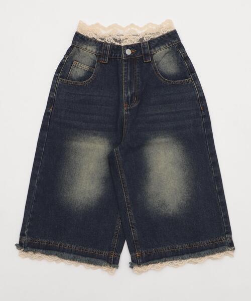 dispark（ディスパーク）の「DISPARK/ウォッシュドレースデニムハーフパンツ（デニムパンツ・レディース・インディゴブルー・MEDIUM/SMALL）」の7枚目の写真