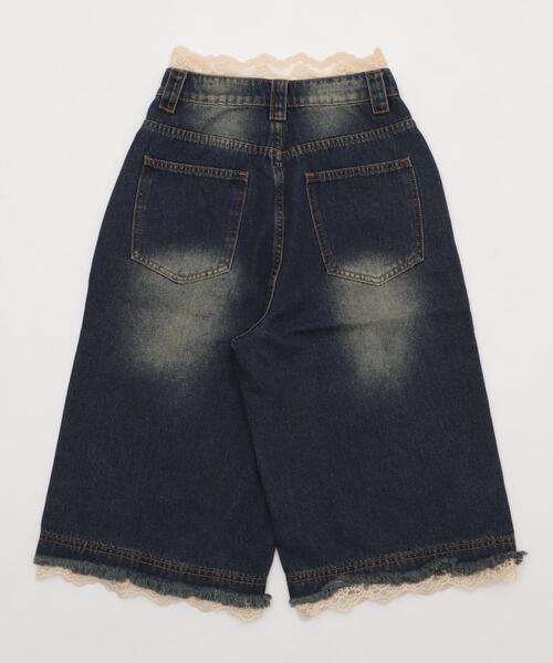 dispark（ディスパーク）の「DISPARK/ウォッシュドレースデニムハーフパンツ（デニムパンツ・レディース・インディゴブルー・MEDIUM/SMALL）」の6枚目の写真