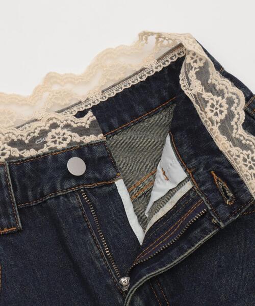 dispark（ディスパーク）の「DISPARK/ウォッシュドレースデニムハーフパンツ（デニムパンツ・レディース・インディゴブルー・MEDIUM/SMALL）」の4枚目の写真