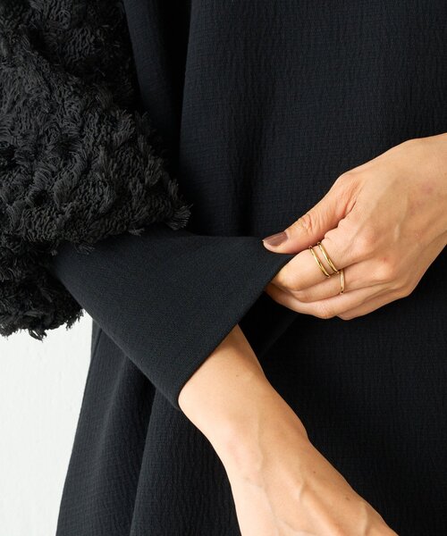 【限定セール】タグ付　ビアズリー beardsley 袖パフワンピース　25ss ビアズリー BEARDSLEY 袖パフダンボールワンピース （black