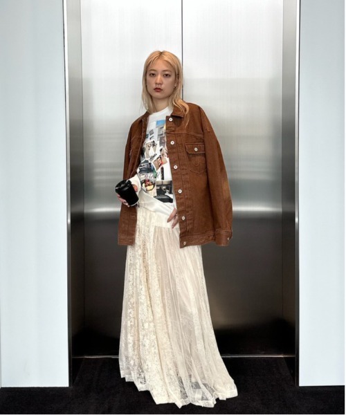 アメリヴィンテージ　LAYERED LACE PLEATS SKIRT LAYERED LACE PLEATS SKIRT（スカート）｜Ameri（アメリ）の