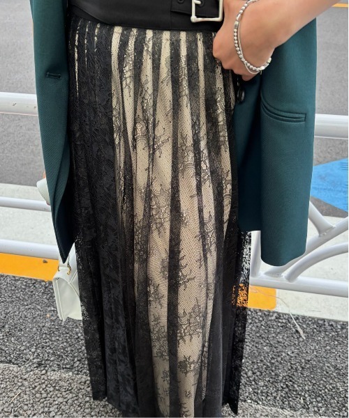 アメリヴィンテージ　LAYERED LACE PLEATS SKIRT LAYERED LACE PLEATS SKIRT（スカート）｜Ameri（アメリ）の