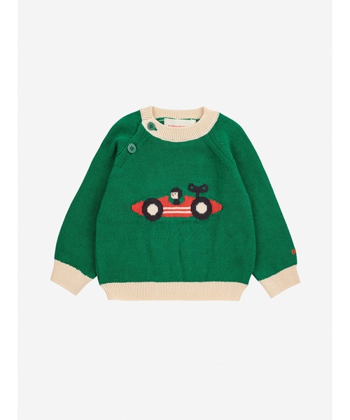 BOBO CHOSES(ボボショーズ)の「Race Car jumper(ニット/セーター・キッズ・オフホワイト・12MONTH/6MONTH/3MONTH/9MONTH)」の1枚目の写真