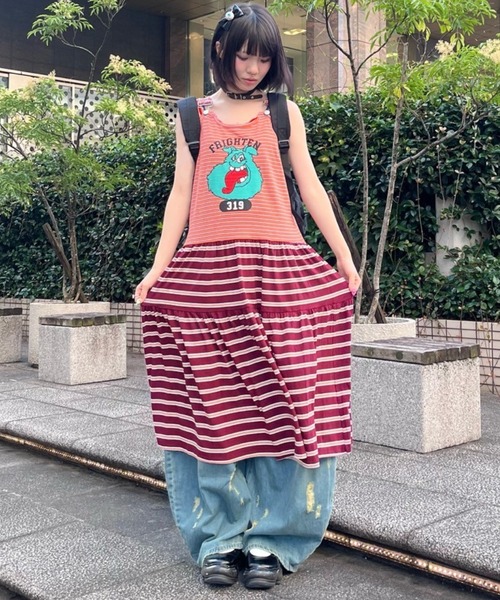 Candy Stripper（キャンディストリッパー）の「FRIGHTEN TANK ワンピース（ワンピース・レディース・グリーン/オレンジ/パープル・FREE）」の17枚目の写真