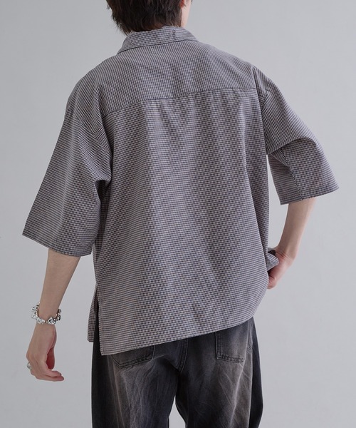 epnok(エプノック)の「オープンカラー半袖チェックシャツ(シャツ/ブラウス・メンズ・ミント/ブルー/ブラウン/ライトグレー・SMALL/MEDIUM/LARGE)」の15枚目の写真