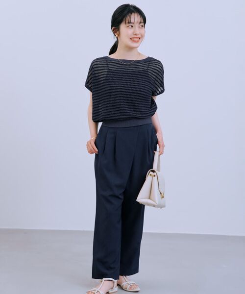 COHINA(コヒナ)の「【速乾】アシメタックアジャストテーパードパンツ 【低身長・小柄女性】(その他パンツ・レディース・ブルー/ネイビー/ホワイト・XS-Short/S-Short/XS-Regular/S-Regular)」の11枚目の写真