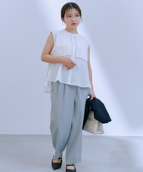COHINA(コヒナ)の「【速乾】アシメタックアジャストテーパードパンツ 【低身長・小柄女性】(その他パンツ・レディース・ブルー/ネイビー/ホワイト・XS-Short/S-Short/XS-Regular/S-Regular)」の17枚目の写真