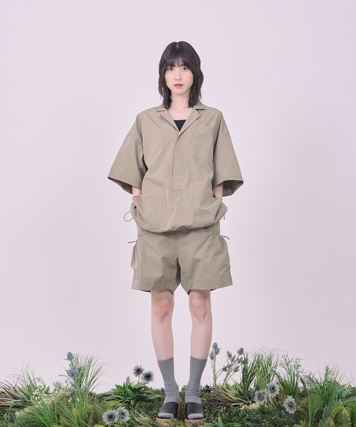 Nora Lily(ノラリリー)の「【Nora Lily】Drawcord Cubist S/S Pullover(シャツ/ブラウス・メンズ・ダークグレー/カーキ/アイボリー/パープル・FREE)」の17枚目の写真