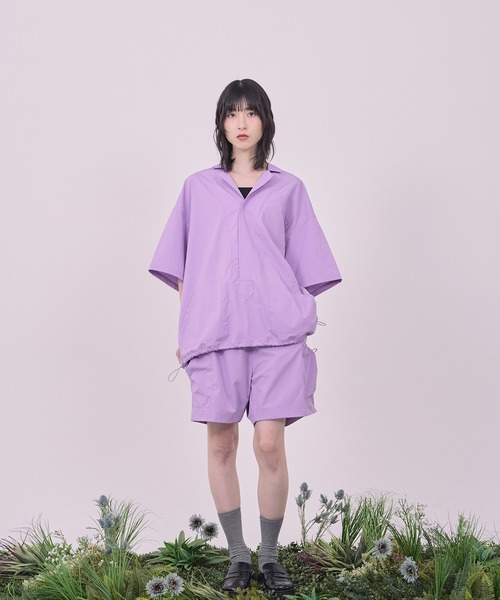 Nora Lily(ノラリリー)の「【Nora Lily】Drawcord Cubist S/S Pullover(シャツ/ブラウス・メンズ・ダークグレー/カーキ/アイボリー/パープル・FREE)」の9枚目の写真