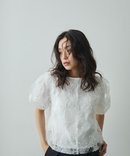 セール】フラワーチュールレーストップス（シャツ/ブラウス
