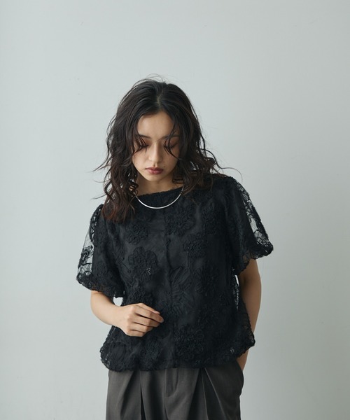 SK: ELLIE フラワーチュールトップス【BLACK】 フラワーチュールスカート【BLACK】 – ELLIE