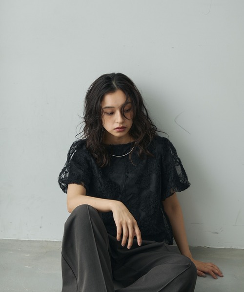 セール】フラワーチュールレーストップス（シャツ/ブラウス）｜Lunea