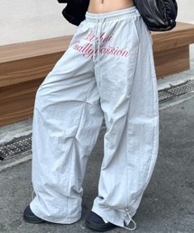 front logo nylon pants